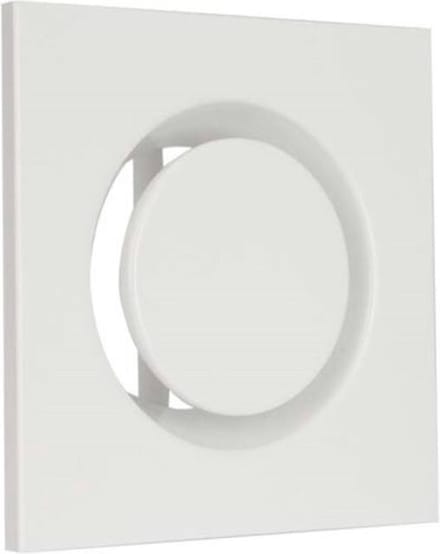 Ventilatieventiel toevoer metaal vierkant Ø100 mm wit met klemveren - DVSQ-P100