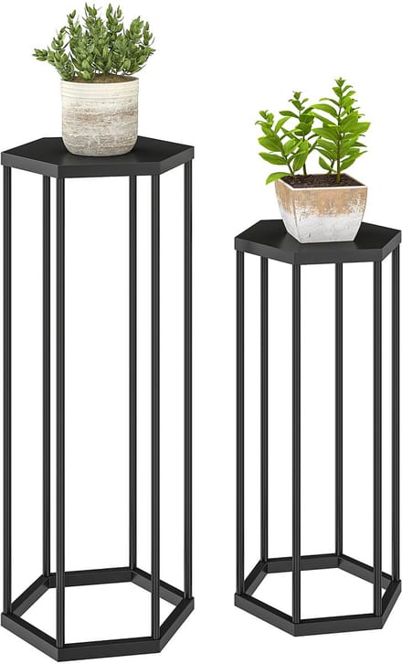 Outsunny Plantenstandaard Set-Metaal-31L x 27B x 75H cm-Zwart