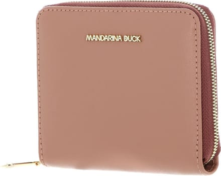 MANDARINA DUCK Leren Portemonnee Luna Zip Wallet Desert Sand Oud roze