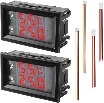 Digitale Voltmeter Ampèremeter - Paneelmeter Spanning Stroom - Elektrische Metingen - Geïntegreerde Shunt - 100V 10A - Dubbel Rood