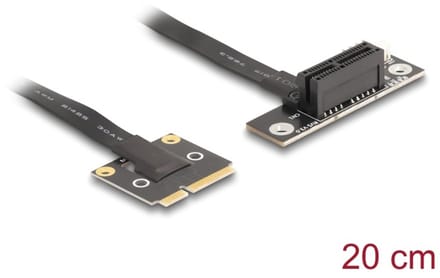 Delock Adapter Mini PCIe male to PCIe 3.0 x1 female 90° angled with cable 20 cm