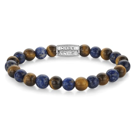 Rebel & Rose armband Mix Tiger Lapis 8mm unisex RR-80109-S