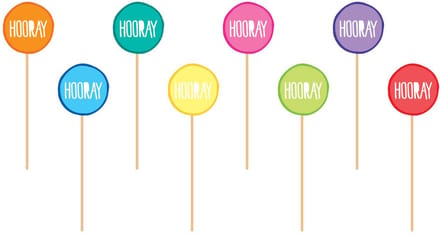 Haza Original Cocktailprikkers Hooray Hout/papier 8 Stuks