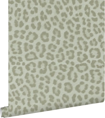 ESTAhome behang panterprint vergrijsd groen - 53 cm x 10.05 m - 139966