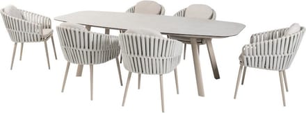 Manolo Eva dining tuinset 240x103xH75 cm 7 delig latte Taste 4SO