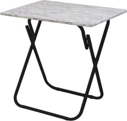 Concorde Bijzettafel - marmer look - MDF hout - metaal - inklapbaar - L50 x B70 x H93 cm