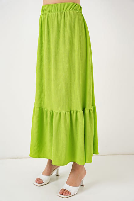 Gestructureerde Maxi Breisrok met Elastische Taille