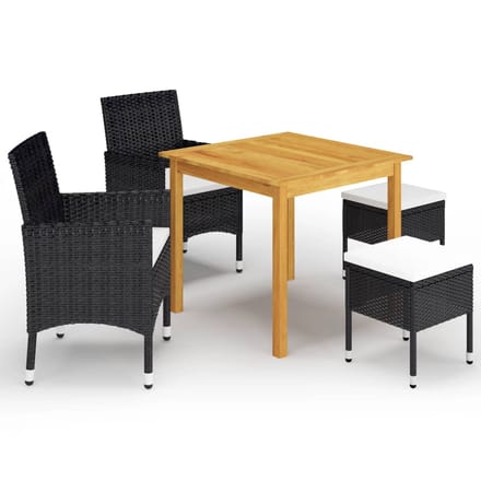 vidaXL - 5-delige - Tuinset - zwart