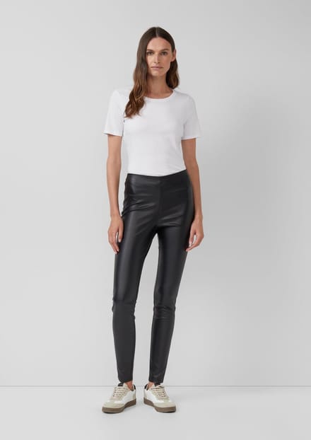 Dunne en stretchy nepleer legging met slim fit voor dames s.Oliver