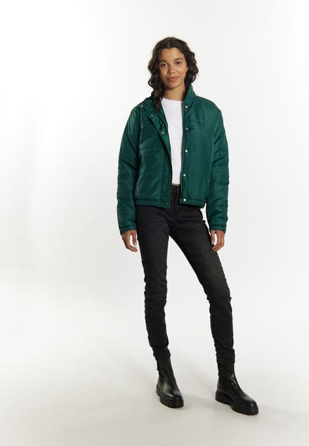 Mymo Licht gewatteerd blousonjack Dames donkergroen