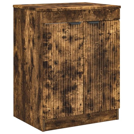vidaXL - Badkamerkast - Gerookt - eiken - 54 - x - 41 - x - 70 - cm - Bewerkt - hout