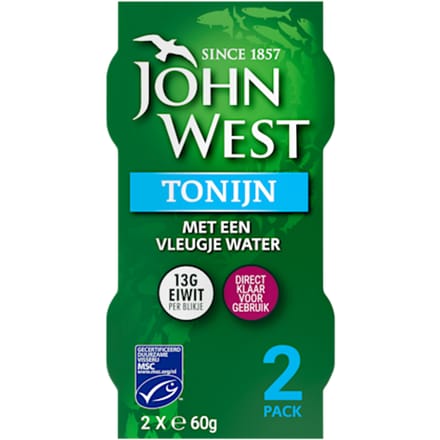 Tonijnstukken water MSC 2 pack