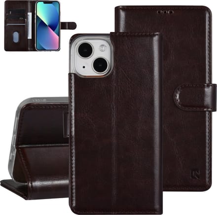 UNIQ Accessory Bruin Book Case Smartphonehoesje voor Apple iPhone 13 – PU Leer & Bescherming