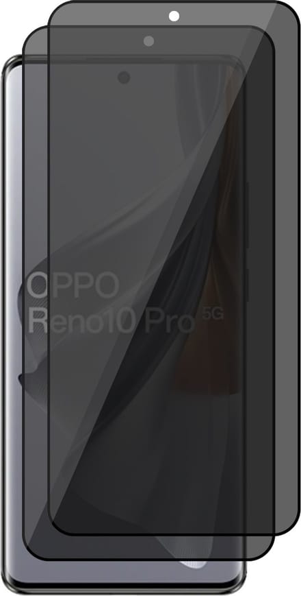 Privacy Screenprotector geschikt voor Oppo Reno 10 / 10 Pro - 2x Volledig Dekkend Glas Screen Protector