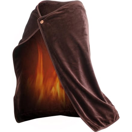 Couverture chauffante, châle chauffant, couverture lavable et portable pour le camping, le bureau et la maison marron