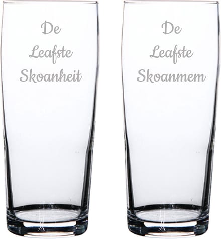 Gegraveerde bierfluitje 19cl De Leafste Skoanheit-De Leafste Skoanmem