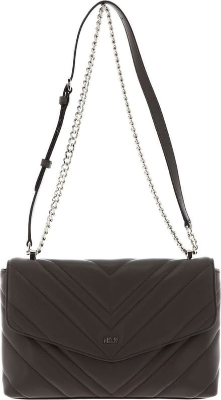 DKNY Leren Schoudertas Madison Shoulder Bag Truffle Lichtbruin