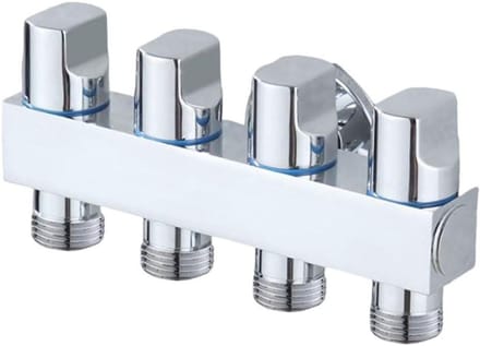 Messing Hoekventiel - Waterverdeler Kraan - Meerdere Aansluitingen - Robuuste Constructie - 145 x 66 cm - Zilver