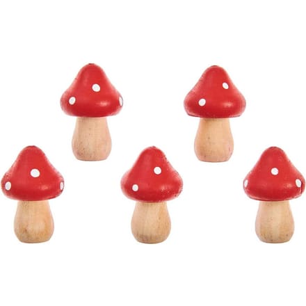 Houten paddenstoelen