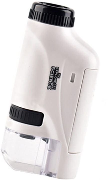 Microscoop voor kinderen - Handmicroscoop - Draagbare Microscoop met LED Verlichting - Educatief montessori speelgoed - Wit