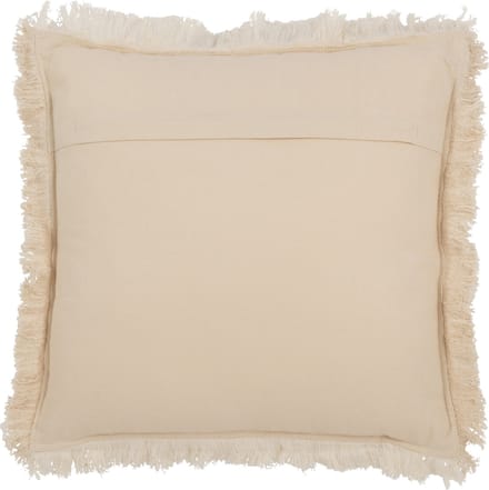 J-Line kussen Franjes Mousseline - katoen - lichtbeige
