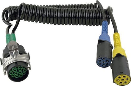 Adapter-/spiraalkabel 15-polig naar 2x7-polig.