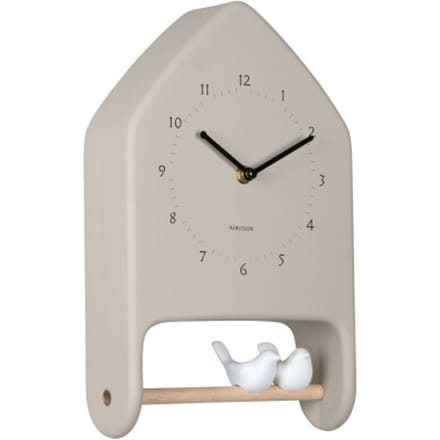 Karlsson - Wall Clock Love Birds - Grijs - Øcm