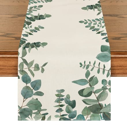 Blazelife Home Bedrukt Velvet textiel Tafelloper - Fluweel - Runner 40*140 - Groen Blad