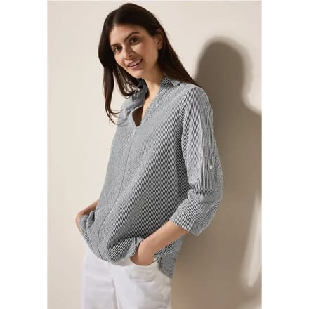 Gestreepte seersucker blouse