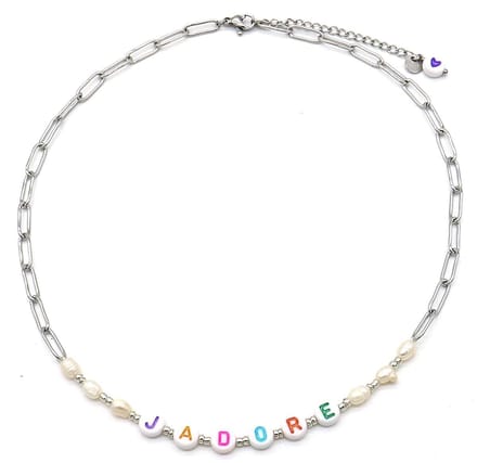 Ketting J’adore - RVS - Lengte Verstelbaar 45-50 cm - Zilverkleurig