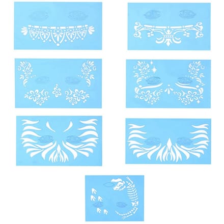 7-delige set Herbruikbare Gezichtsschilder Stencil Body Painting Sjabloon Gezichts Make-up Tattoo Ontwerp Tools white