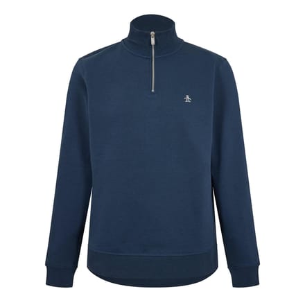 Original Penguin Heren Quarter Zip Sweatshirt (Yale Blauw)