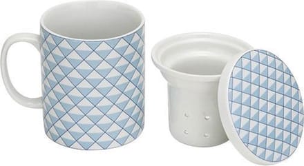 Theemok met filter + deksel blauw