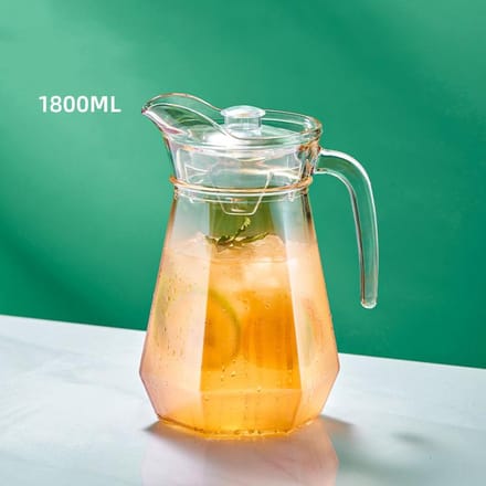 Théière en verre de grande capacité, résistante aux hautes températures et antidéflagrante, avec bec de canard 1500-2000ml blue