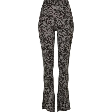 Urban Classics - High Waist Zebra Boot Cut Legging - M - Grijs/Zwart