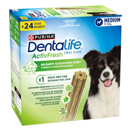 48 Sticks Purina Dentalife Active Fresh Tägliche Zahnpflege-Snacks für mittelgroße Hunde Hundesnacks