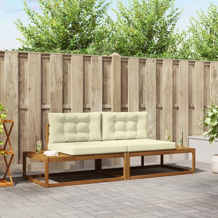 vidaXL - Buiten - bank - set - Massief - Acacia - Hout - en - Polyester