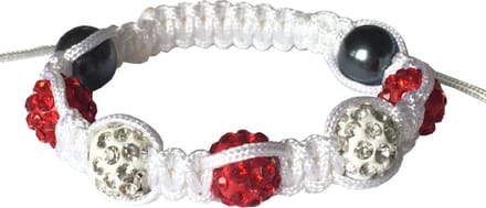 Fako Bijoux® - Armband - Disco Dots Kids - Rood/Wit