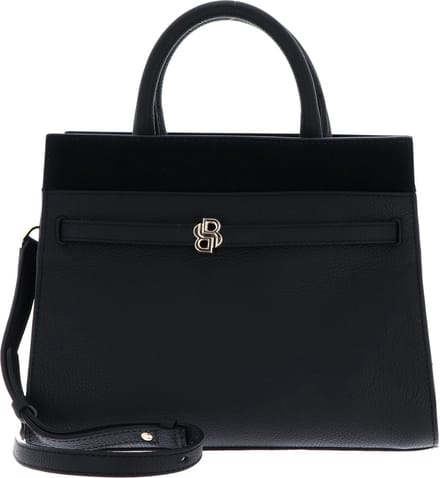 BOSS Leren Handtas Schoudertas Beverly Business Tote Black Zwart