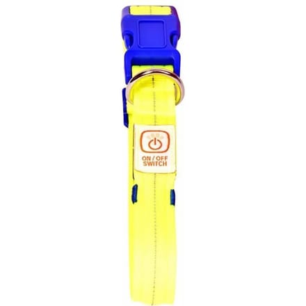Duvoplus - Dierenkleding - Hond - Halsband Nylon Licht Usb 40-55cm/2,5cm Neon Geel - 1st