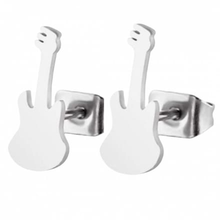 Oorbellen -gitaar- RVS -1 cm-Charme Bijoux