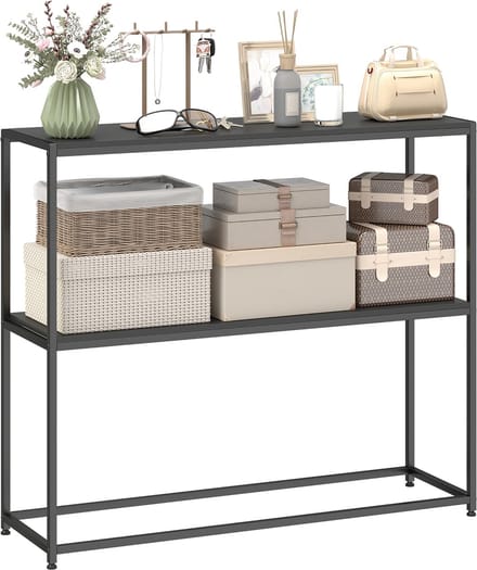 HOMCOM Consoletafel - Spaanplaat - 100x30x87cm - Zwart