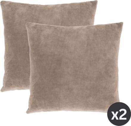 Tiseco Home Studio - Kussen (gevuld) MARSHMALLOW - SET/2 - polyester - teddyvulling - super zacht - Vierkant - 45x45 cm - Taupe