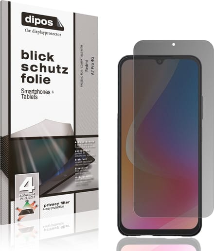 dipos – Matte Privacy Screenprotector geschikt voor Redmi A7 Pro 4G | Anti-Spy Beschermfolie