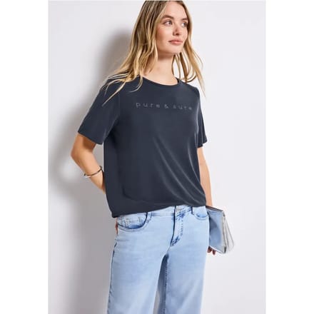 Silk-Look Shirt met tekst
