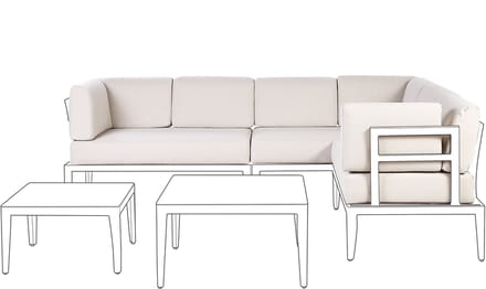 RIMA III - Tuinkussenhoezen set - Lichtbeige - Polyester