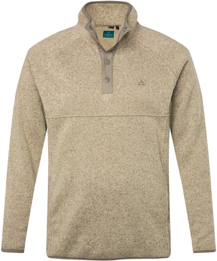 Boston Park - Heren - Troyer gebreid fleece drukknopen - Beige - Maat 68+