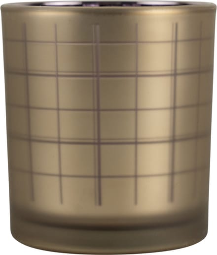 Theelichthouder blok goud paars small 8cm*