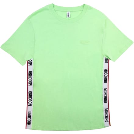 Moschino groen T-shirt met getapete zoom en logo