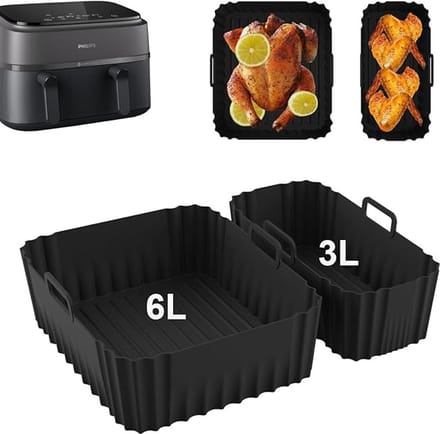 2 Stuks Siliconen Vorm - Heteluchtfriteuse Accessoires Voor Philips Dual Basket Airfryer 3000-serie 6L/3L Heteluchtfriteuse - Siliconen Vorm - Accessoires Voor Philips Airfryer Dual Basket 3000